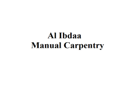 Al Ibdaa Manual Carpentry